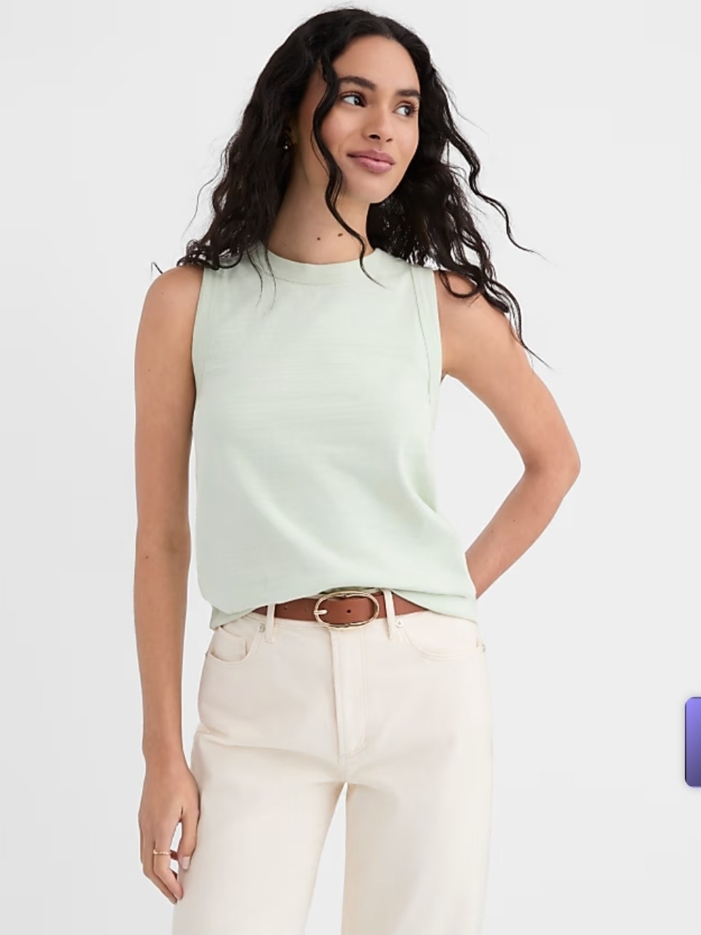 LOFT Mint Green Sleeveless Knit Tank